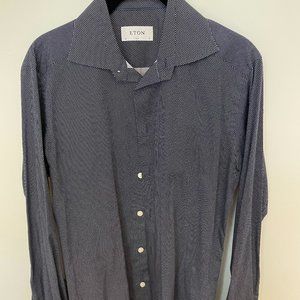 Eton blue shirt with white dots